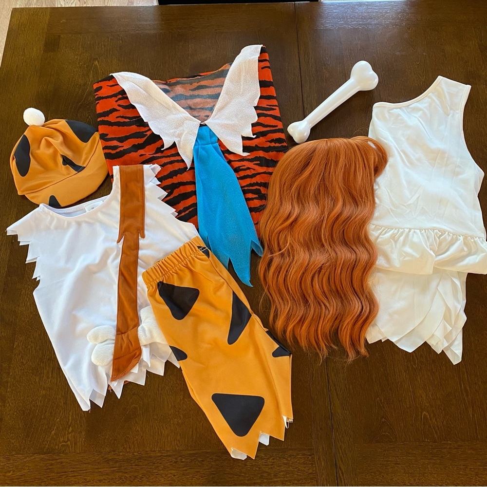 Flintstones Fred, Wilma, Bam Bam Family Halloween Costumes